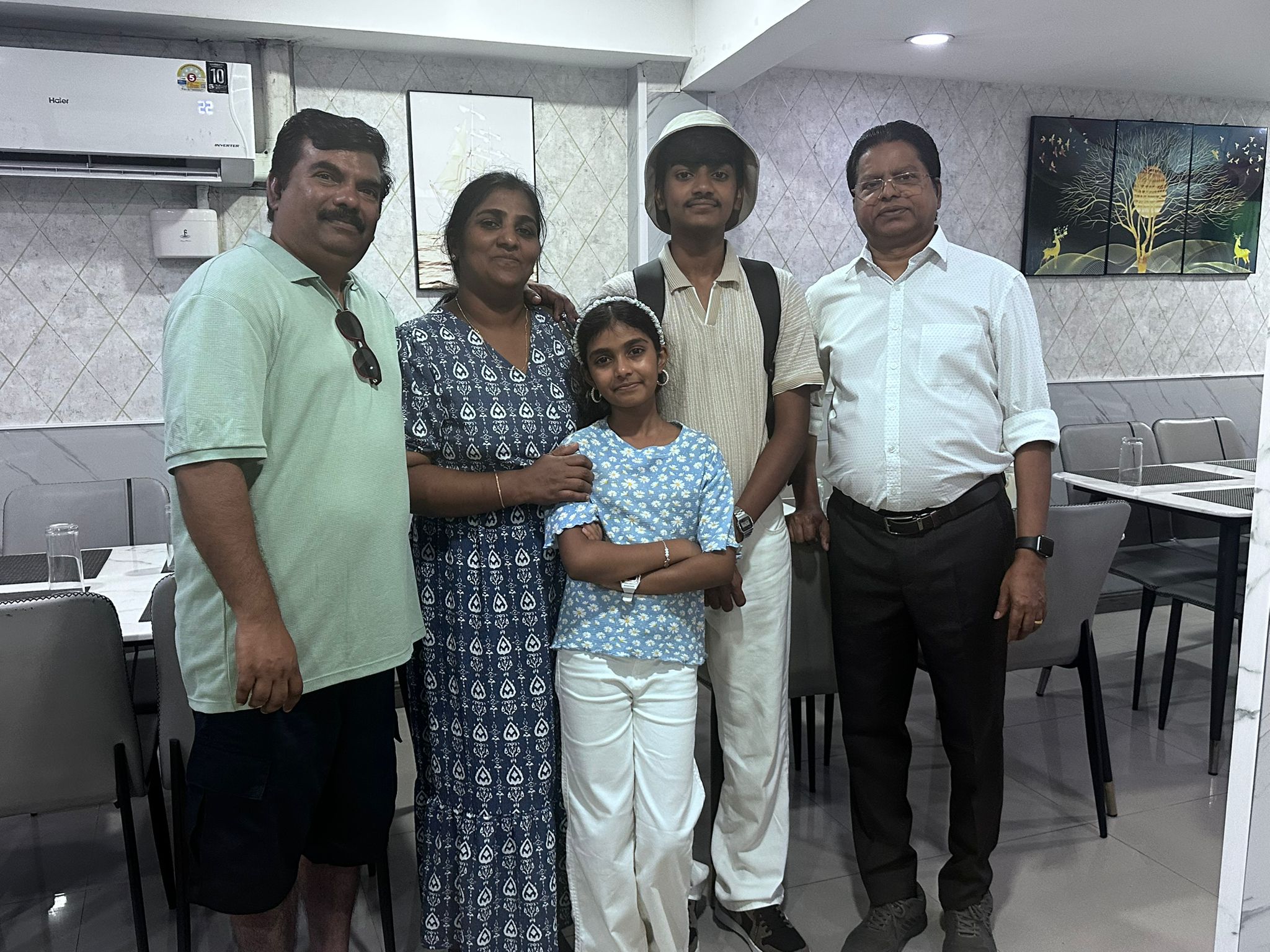 Family Posing Inside Dining